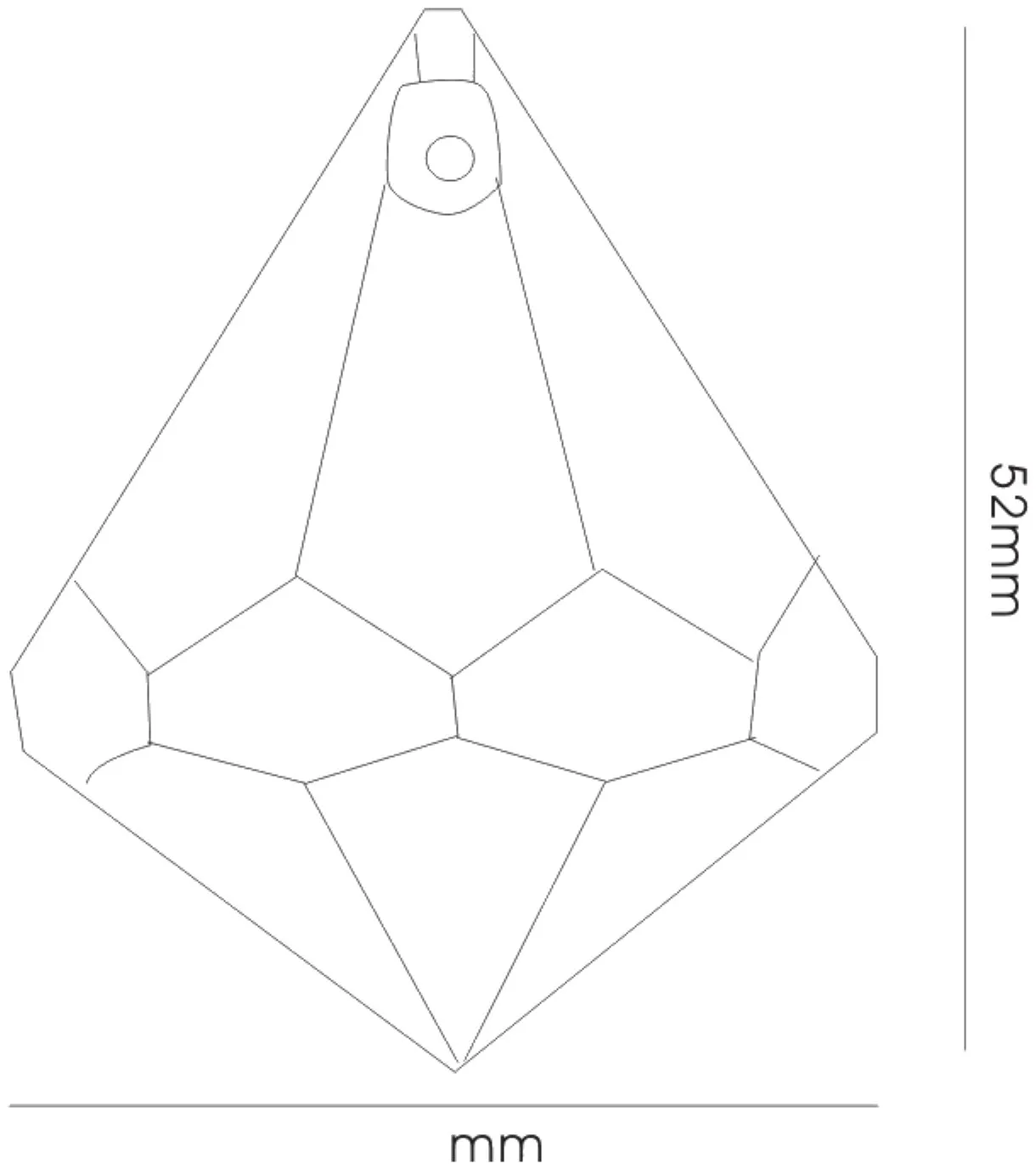 Crystal Pyramid Without Ring 42mm C70100  Diyas Crystal Droplet